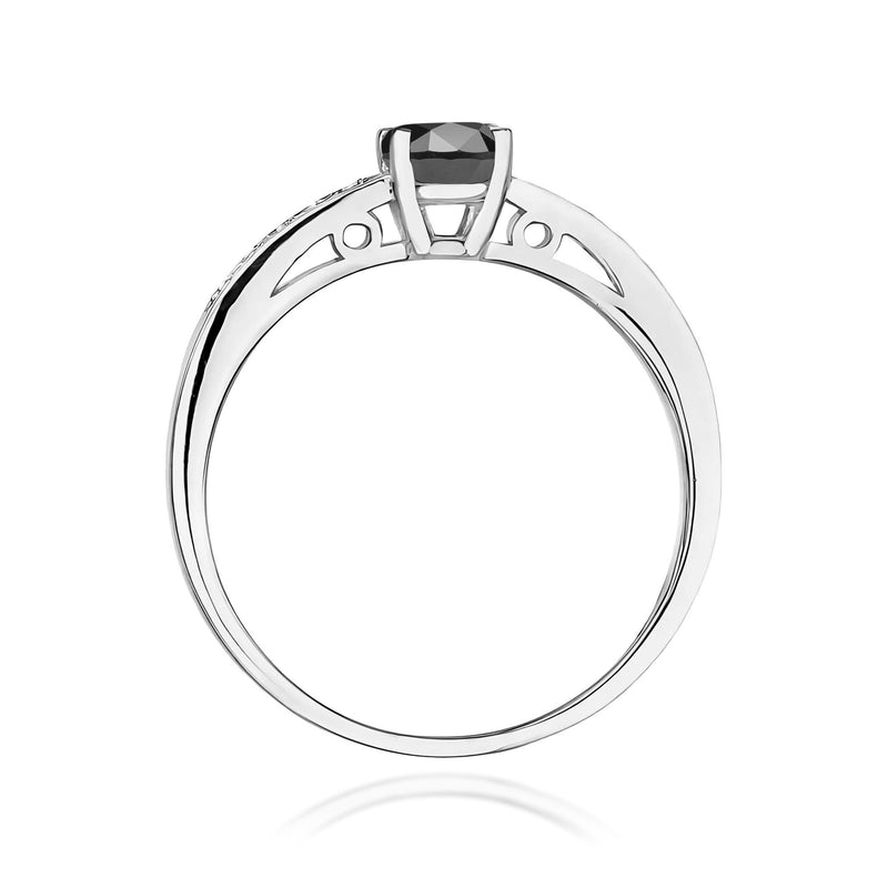 Inel Aur 9K cu Diamante Naturale Albe si Negre 0.55 ct, imaginea 7 din 8