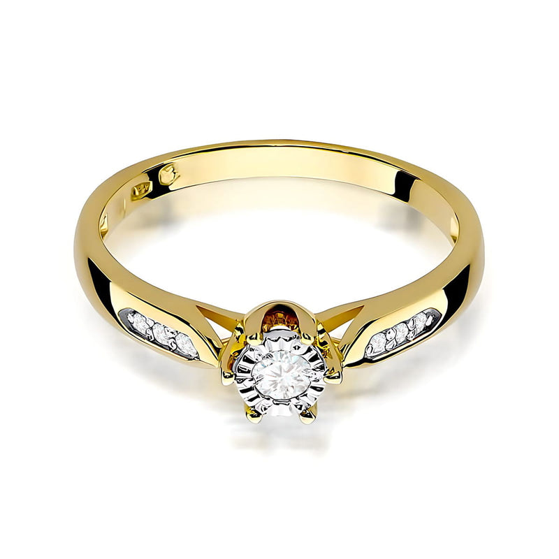 Inel Aur 9K cu Diamante Naturale 0.13 ct, imaginea 2 din 8