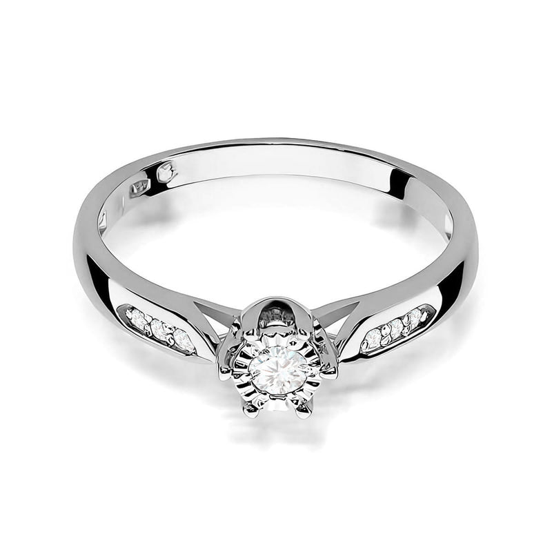 Inel Aur 9K cu Diamante Naturale 0.13 ct, imaginea 6 din 8