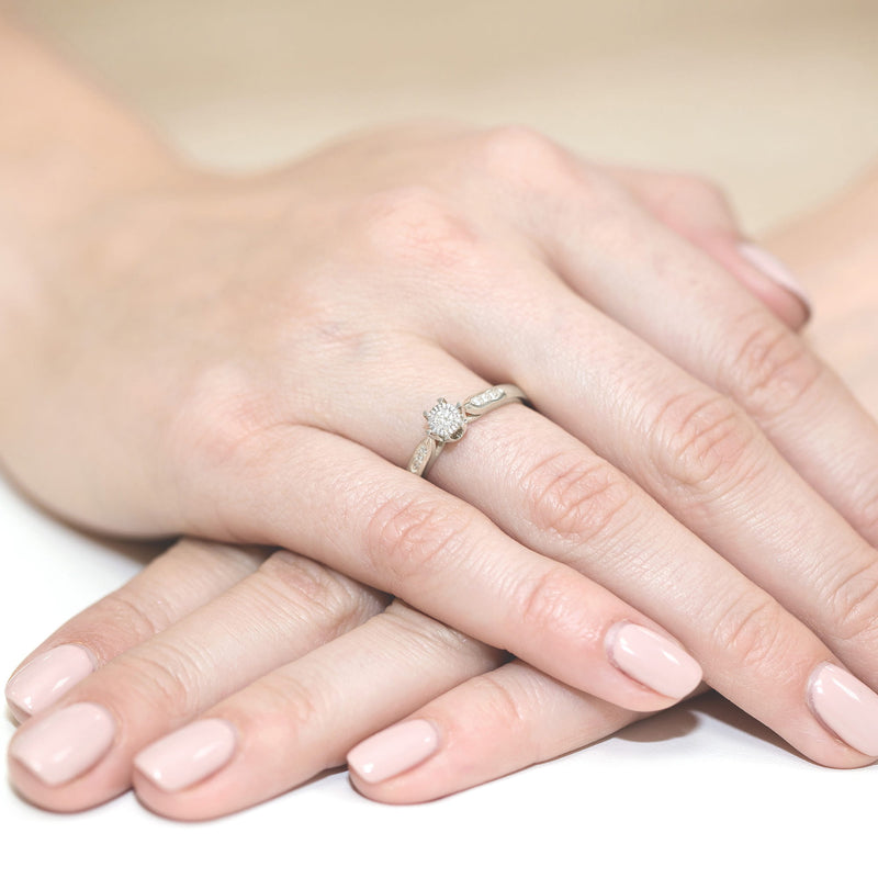 Inel Aur 9K cu Diamante Naturale 0.13 ct, imaginea 8 din 8