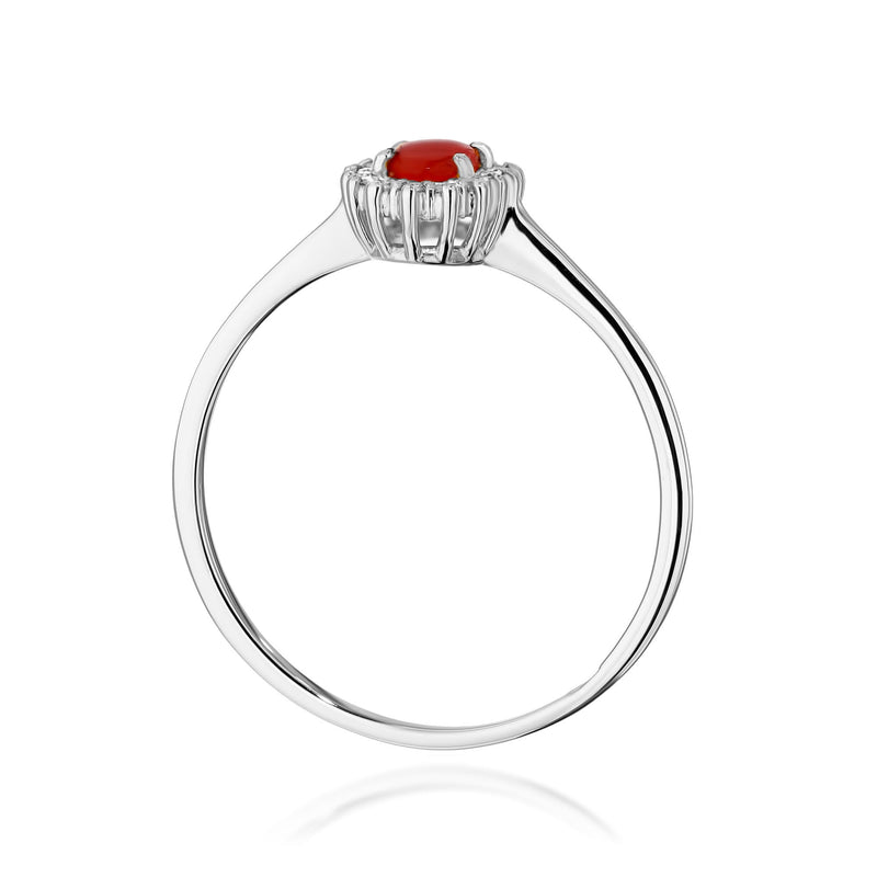 Inel Aur 9K cu Coral 0.20 ct si Diamante Naturale 0.08 ct, imaginea 17 din 21