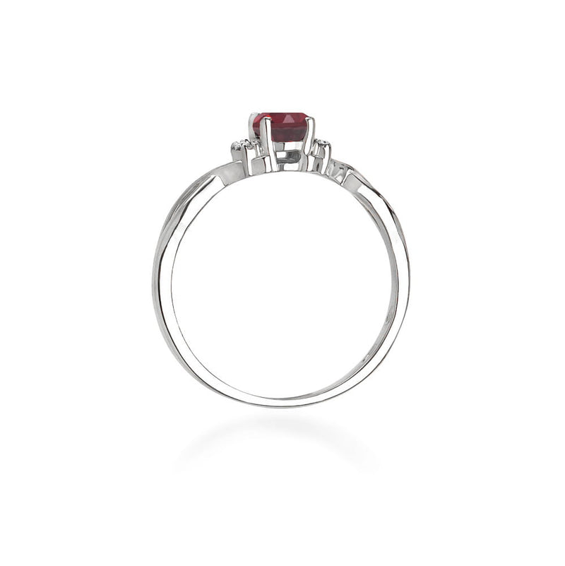 Inel Aur 9K cu Rhodolite 0.50 ct si Diamante Naturale 0.05 ct, imaginea 7 din 8