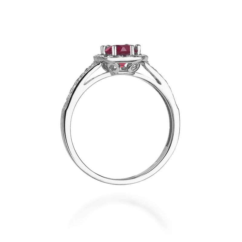 Inel Aur 9K cu Rhodolite 0.60 ct si Diamante Naturale 0.20 ct, imaginea 7 din 8