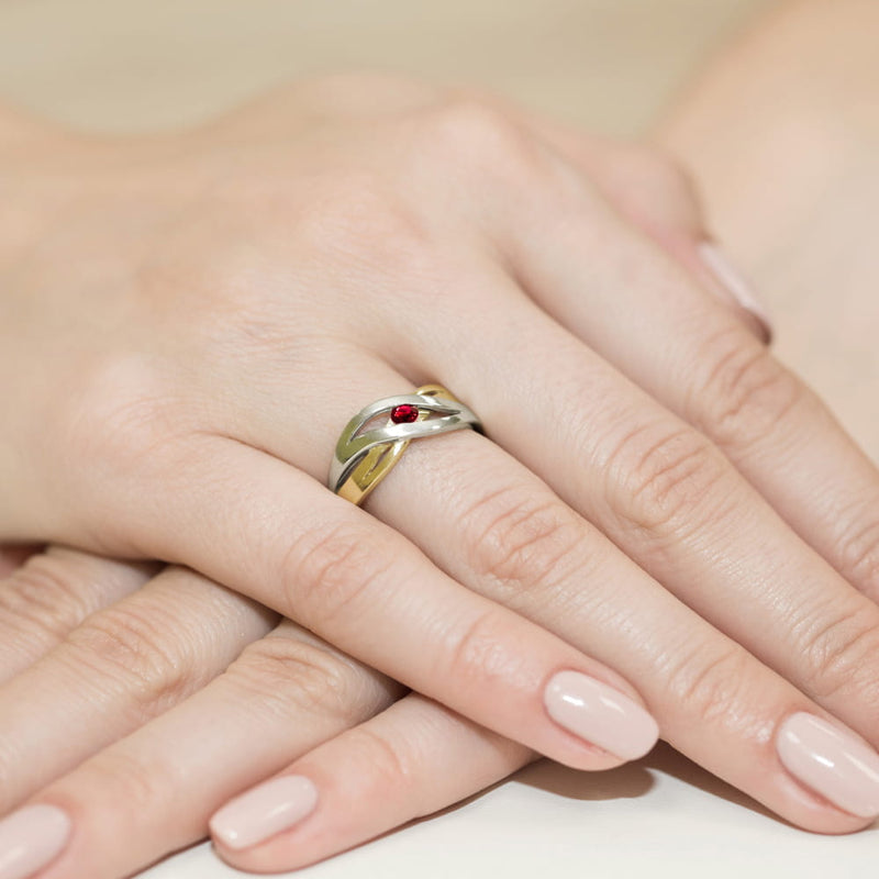 Inel Aur 9K cu Rubin 0.15 ct, imaginea 4 din 8