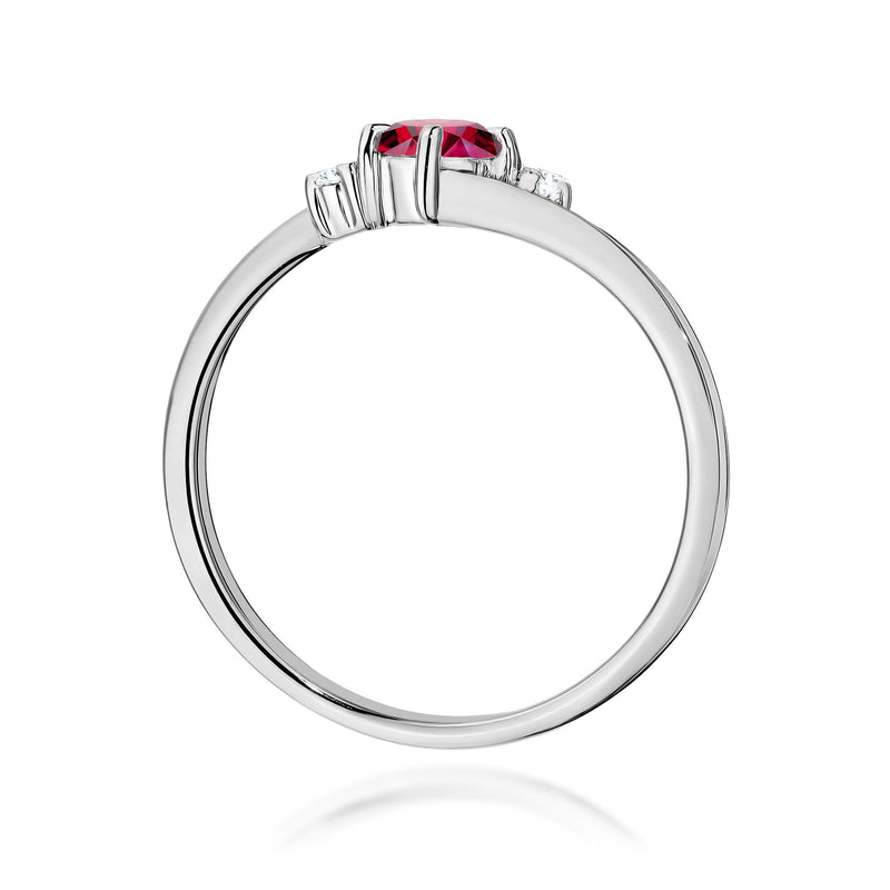 Inel Aur 9K cu Rubin 0.30 ct si Diamante Naturale 0.03 ct, imaginea 7 din 8