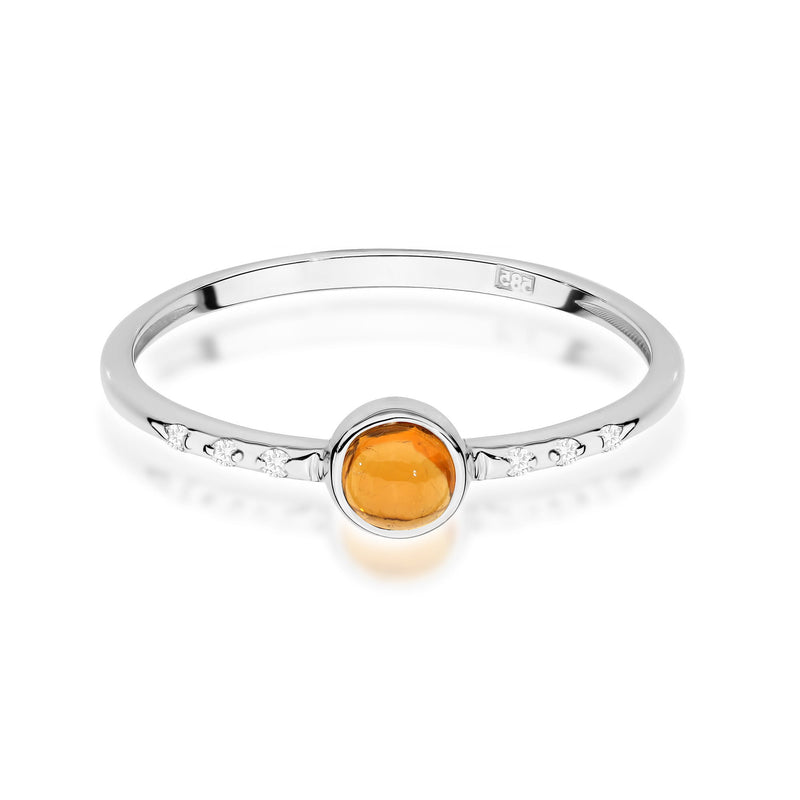 Inel Aur 9K cu Yellow Tourmaline 0.30 ct si Diamante Naturale 0.03 ct, imaginea 6 din 8