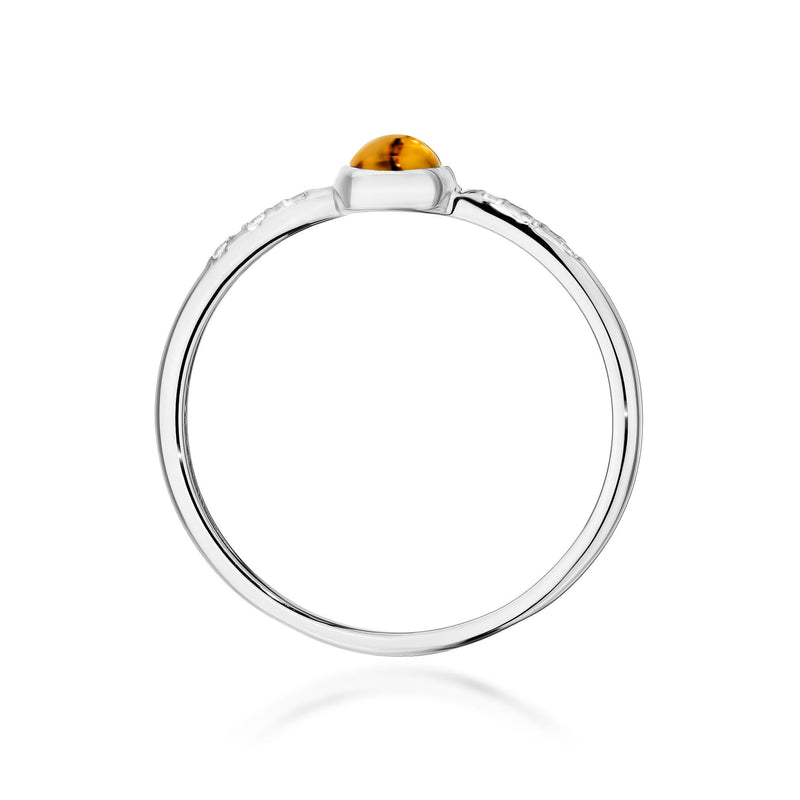 Inel Aur 9K cu Yellow Tourmaline 0.30 ct si Diamante Naturale 0.03 ct, imaginea 7 din 8