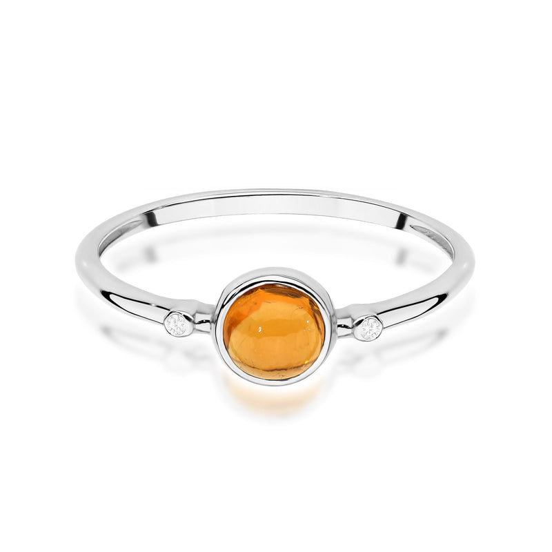 Inel Aur 9K cu Yellow Tourmaline 0.60 ct si Diamante Naturale 0.01 ct, imaginea 6 din 8