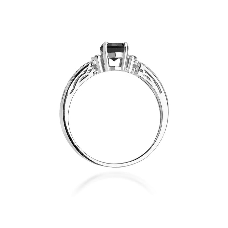 Inel Aur 9K cu Diamante Naturale Albe si Negre 0.52 ct, imaginea 7 din 8