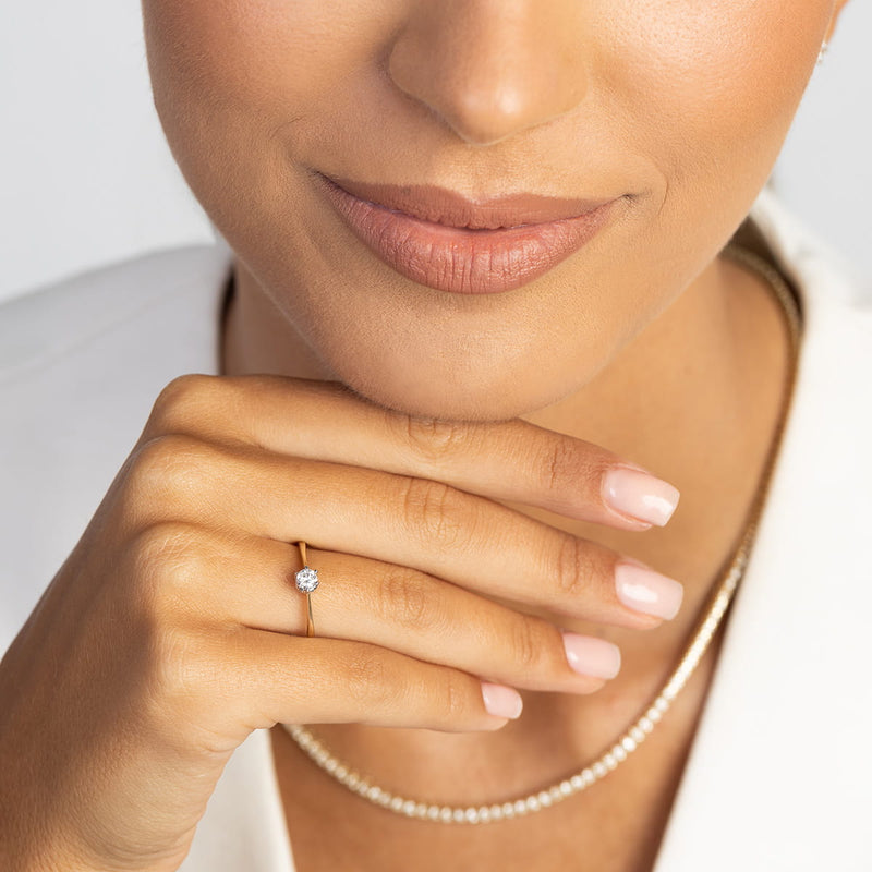 Inel Aur 9K cu Diamant de Laborator 0.20 ct, imaginea 5 din 9
