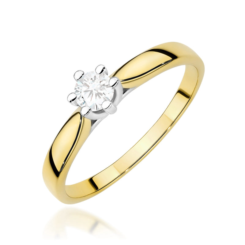 Inel Aur 9K cu Diamant de Laborator 0.30 ct — Aur galben