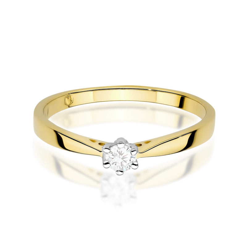 Inel Aur 9K cu Diamant de Laborator 0.10 ct, imaginea 2 din 8
