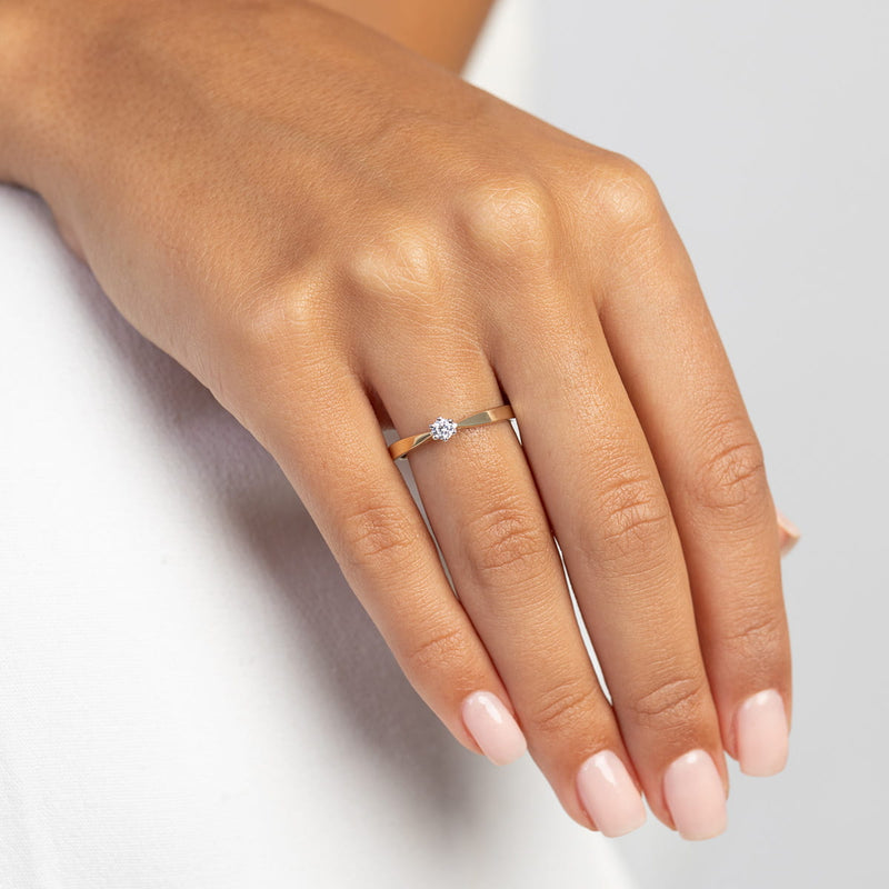 Inel Aur 9K cu Diamant de Laborator 0.10 ct, imaginea 4 din 8