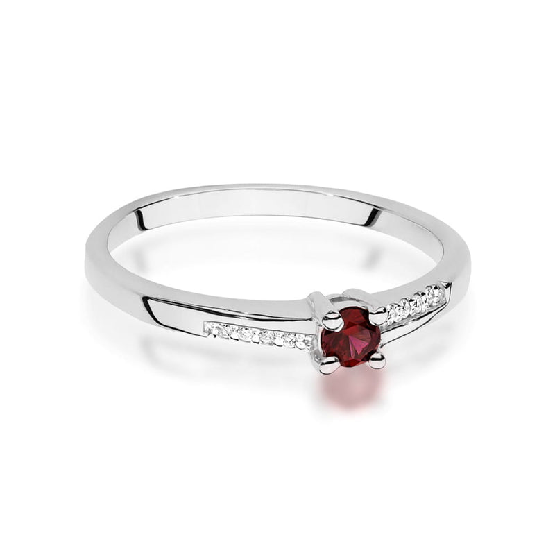 Inel Aur 9K cu Rubin 0.15 ct si Diamante Naturale 0.04 ct, imaginea 6 din 8