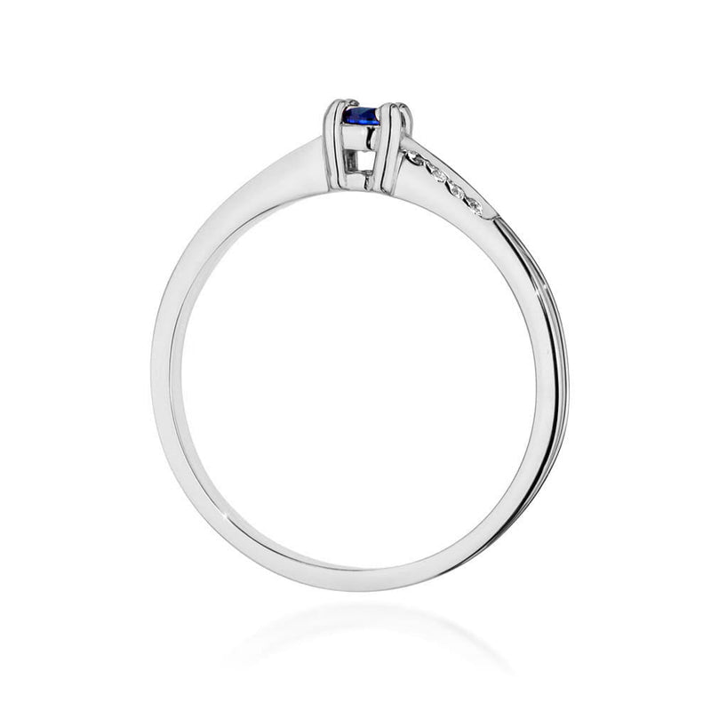 Inel Aur 9K cu Safir 0.15 ct si Diamante Naturale 0.04 ct, imaginea 7 din 8