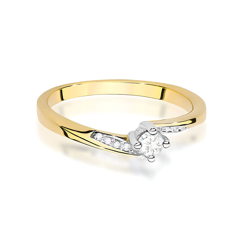 Inel Aur 9K cu Diamante Naturale 0.14 ct, imaginea 2 din 8