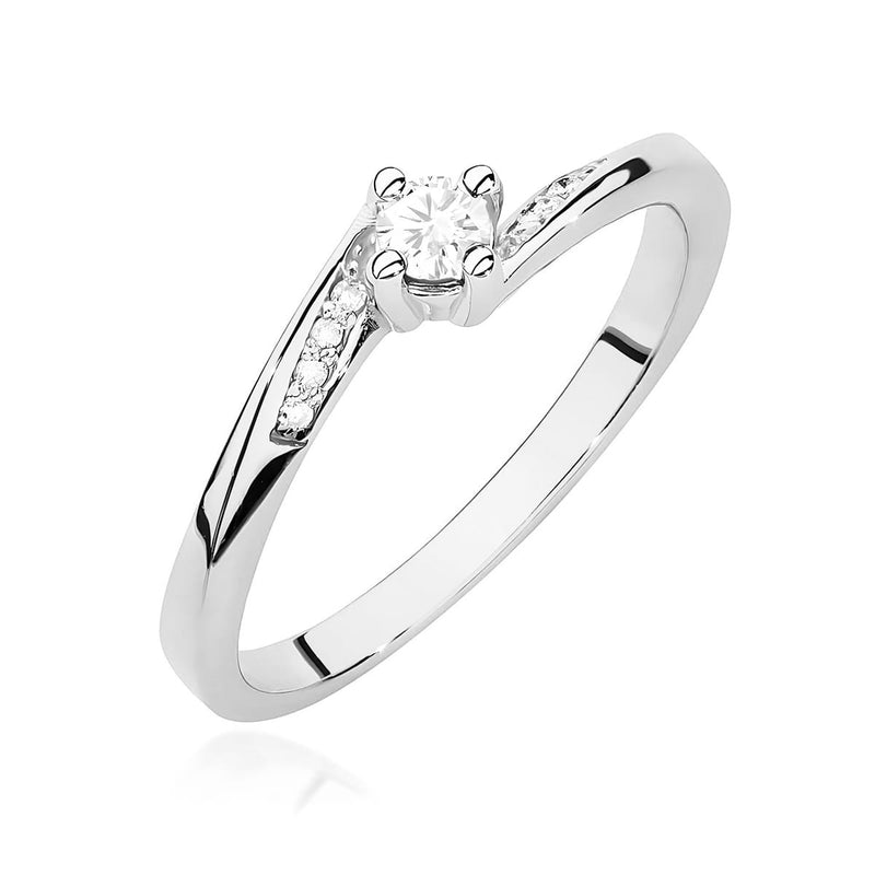 Inel Aur 9K cu Diamante Naturale 0.14 ct, imaginea 5 din 8