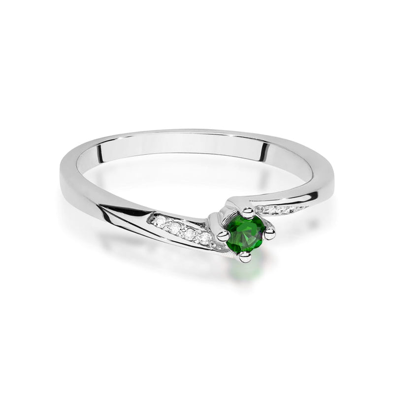 Inel Aur 9K cu Smarald 0.15 ct, imaginea 3 din 5