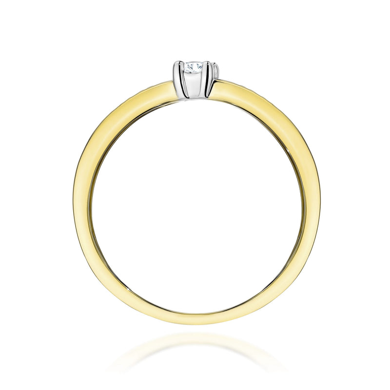 Inel Aur 9K cu Diamante de Laborator 0.13 ct, imaginea 3 din 9