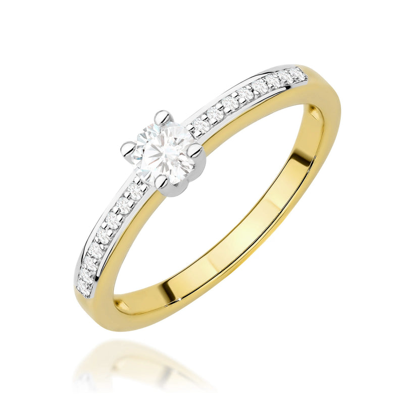 Inel Aur 9K cu Diamante de Laborator 0.28 ct — Aur galben