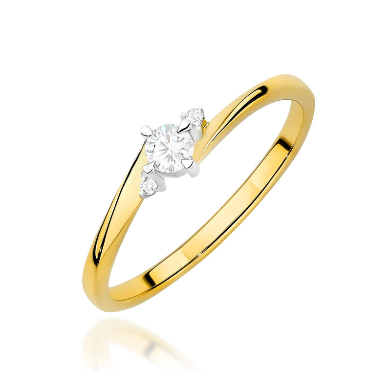 Inel Aur 9K cu Diamante de Laborator 0.12 ct — Aur galben
