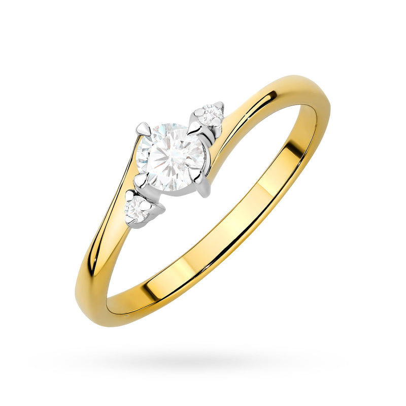 Inel Aur 9K cu Diamante de Laborator 0.27 ct — Aur galben