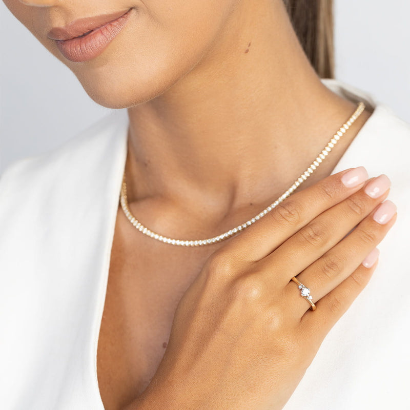 Inel Aur 9K cu Diamante de Laborator 0.27 ct, imaginea 6 din 10