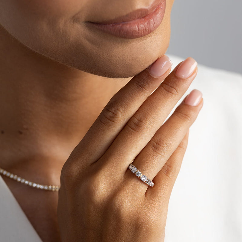 Inel Aur 9K cu Diamante de Laborator 0.13 ct, imaginea 5 din 9