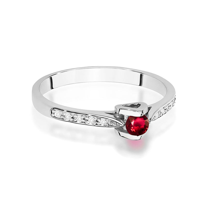 Inel Aur 9K cu Rubin 0.15 ct si Diamante Naturale 0.05 ct, imaginea 6 din 8