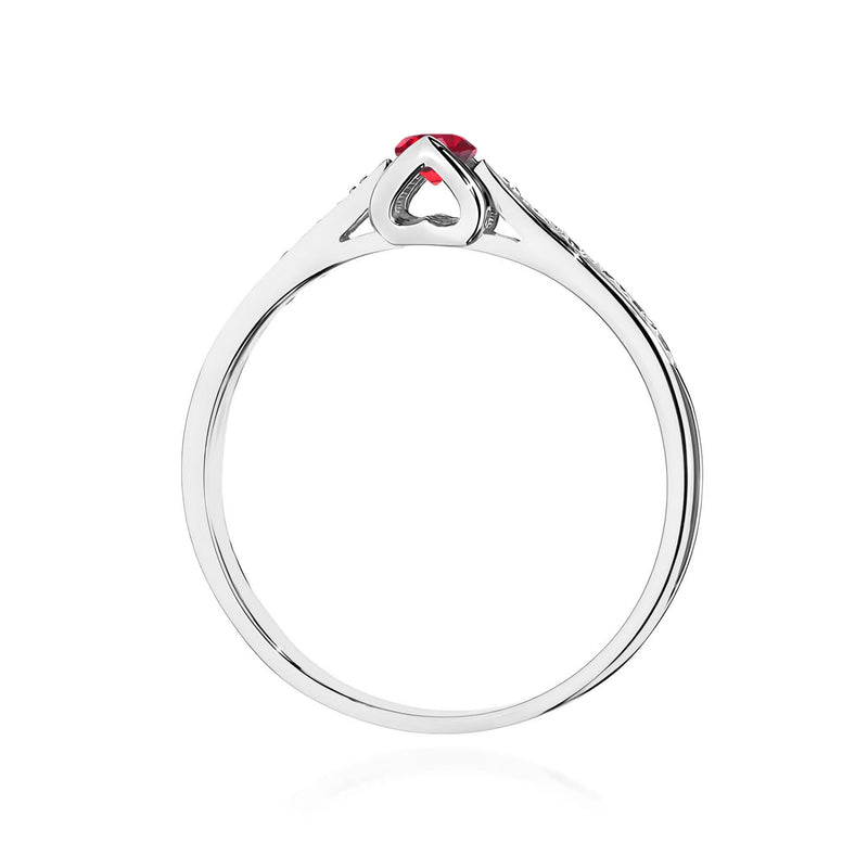 Inel Aur 9K cu Rubin 0.15 ct si Diamante Naturale 0.05 ct, imaginea 7 din 8
