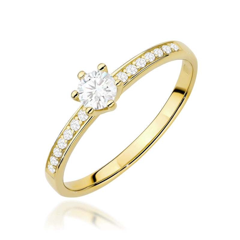 Inel Aur 9K cu Diamante de Laborator 0.37 ct — Aur galben