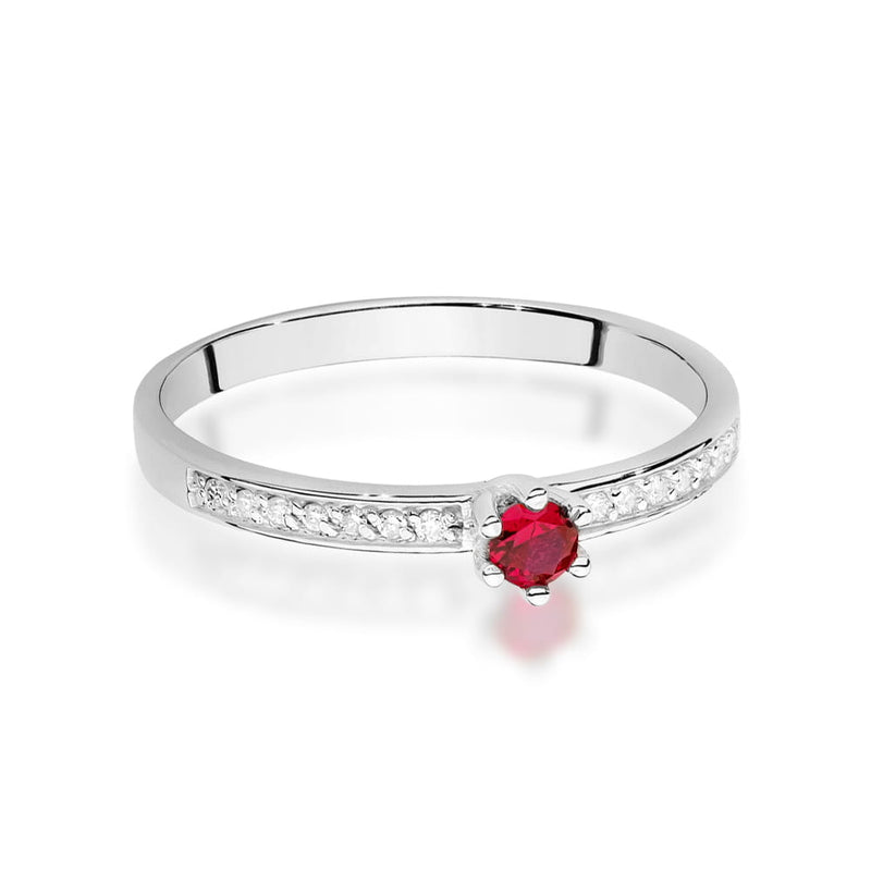 Inel Aur 9K cu Rubin 0.15 ct si Diamante Naturale 0.07 ct, imaginea 6 din 8