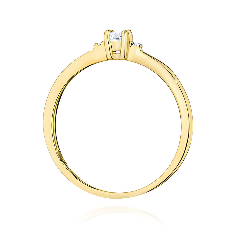 Inel Aur 9K cu Diamante Naturale 0.11 ct, imaginea 3 din 4