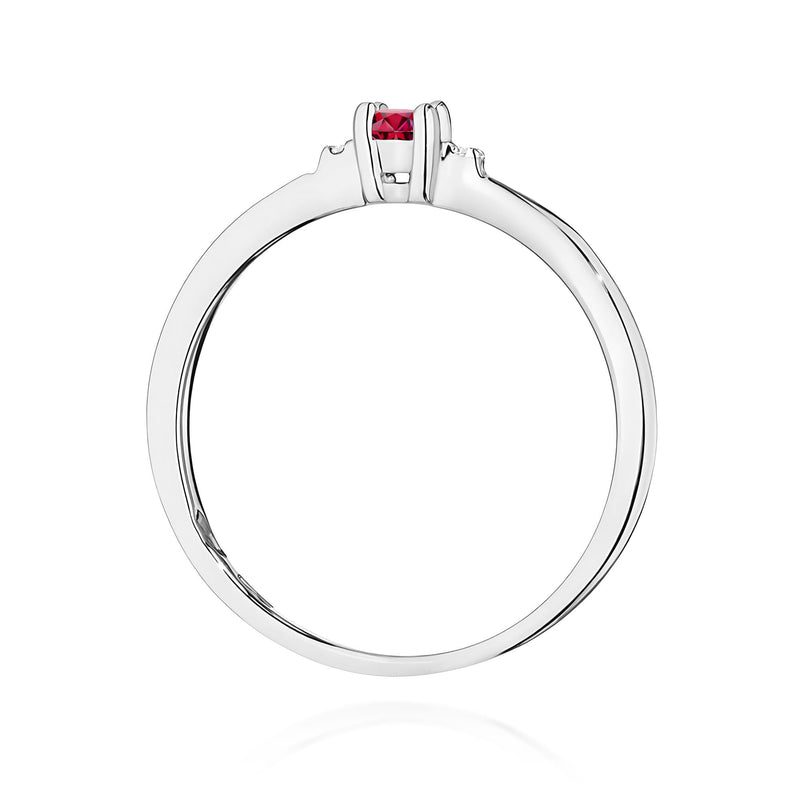 Inel Aur 9K cu Rubin 0.15 ct si Diamante Naturale 0.01 ct, imaginea 7 din 8