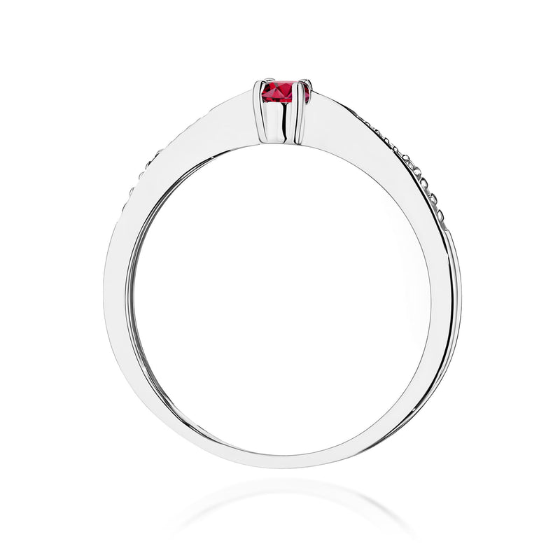 Inel Aur 9K cu Rubin 0.15 ct si Diamante Naturale 0.01 ct, imaginea 7 din 8