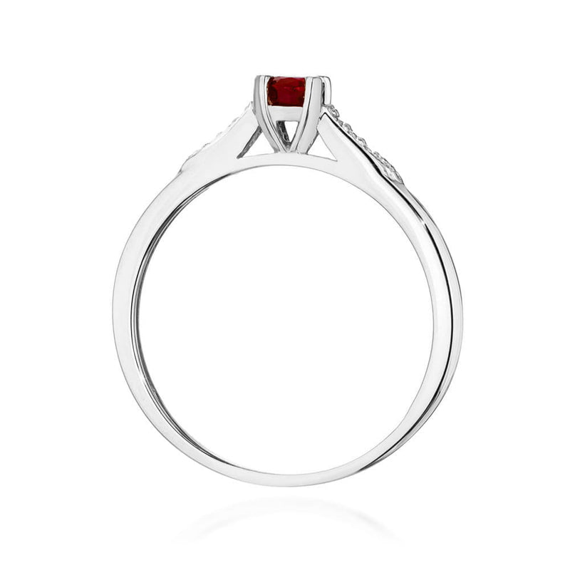 Inel Aur 9K cu Rubin 0.30 ct si Diamante Naturale 0.03 ct, imaginea 7 din 8