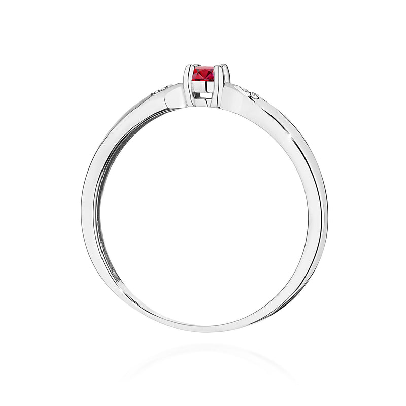 Inel Aur 9K cu Rubin 0.15 ct si Diamante Naturale 0.01 ct, imaginea 7 din 8