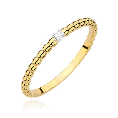 Inel Aur 9K cu Diamant Natural 0.02 ct