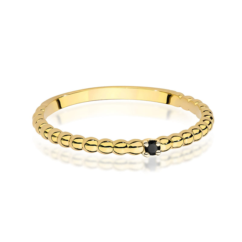 Inel Aur 9K cu Diamant Natural Negru 0.02 ct, imaginea 2 din 8