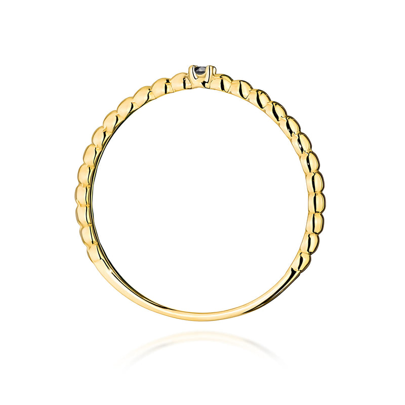 Inel Aur 9K cu Diamant Natural Negru 0.02 ct, imaginea 3 din 8