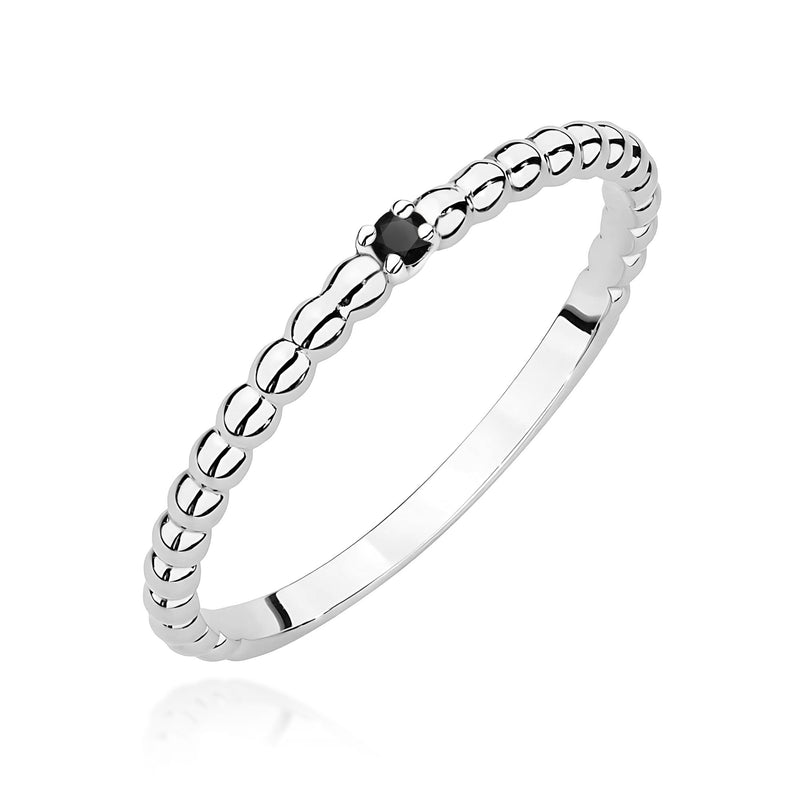 Inel Aur 9K cu Diamant Natural Negru 0.02 ct, imaginea 5 din 8