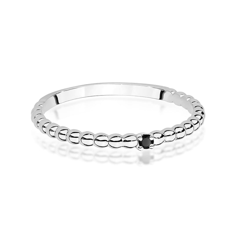 Inel Aur 9K cu Diamant Natural Negru 0.02 ct, imaginea 6 din 8