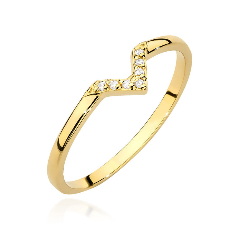 Inel Aur 9K cu Diamante Naturale 0.04 ct — Aur galben