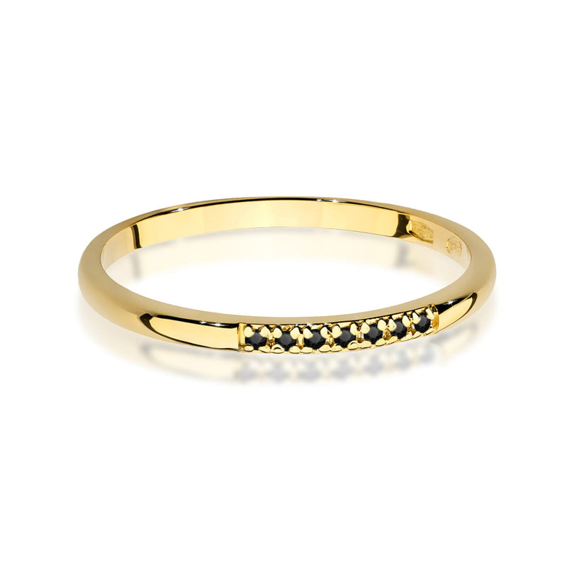 Inel Aur 9K cu Diamante Naturale Negre 0.04 ct, imaginea 2 din 8