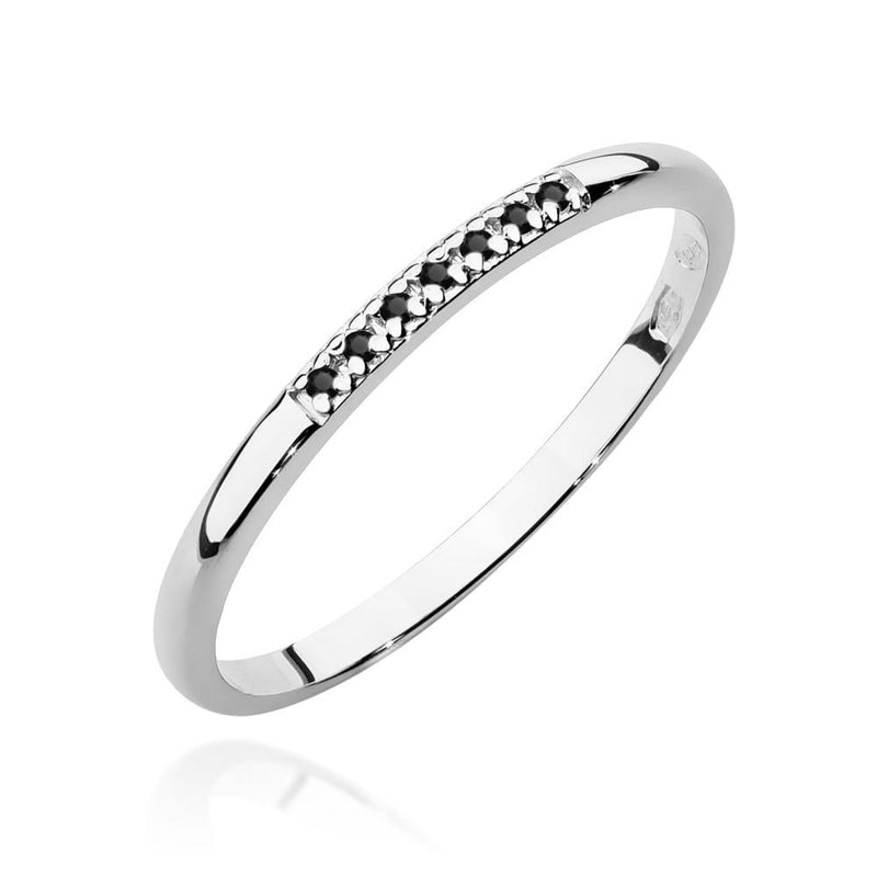 Inel Aur 9K cu Diamante Naturale Negre 0.04 ct, imaginea 5 din 8