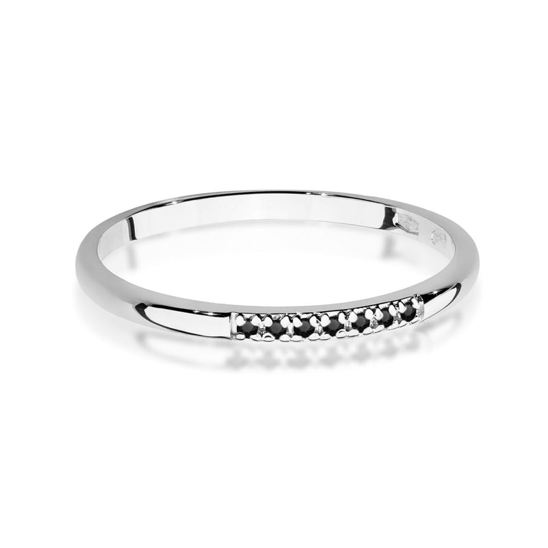 Inel Aur 9K cu Diamante Naturale Negre 0.04 ct, imaginea 6 din 8