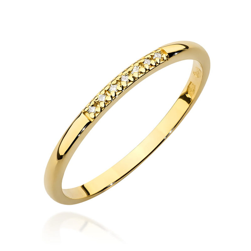 Inel Aur 9K cu Diamante Naturale 0.04 ct — Aur galben