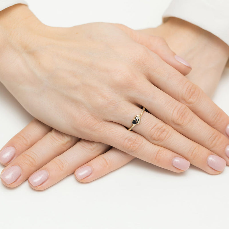 Inel Aur 9K cu Diamant Natural 0.03 ct, imaginea 4 din 8