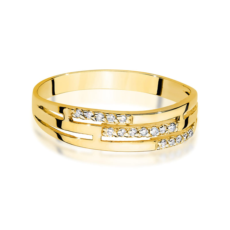 Inel Aur 9K cu Diamante Naturale 0.15 ct, imaginea 2 din 8