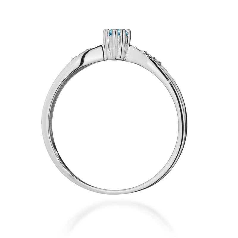 Inel Aur 9K cu Topaz Swiss 0.15 ct si Diamante Naturale 0.06 ct, imaginea 7 din 8